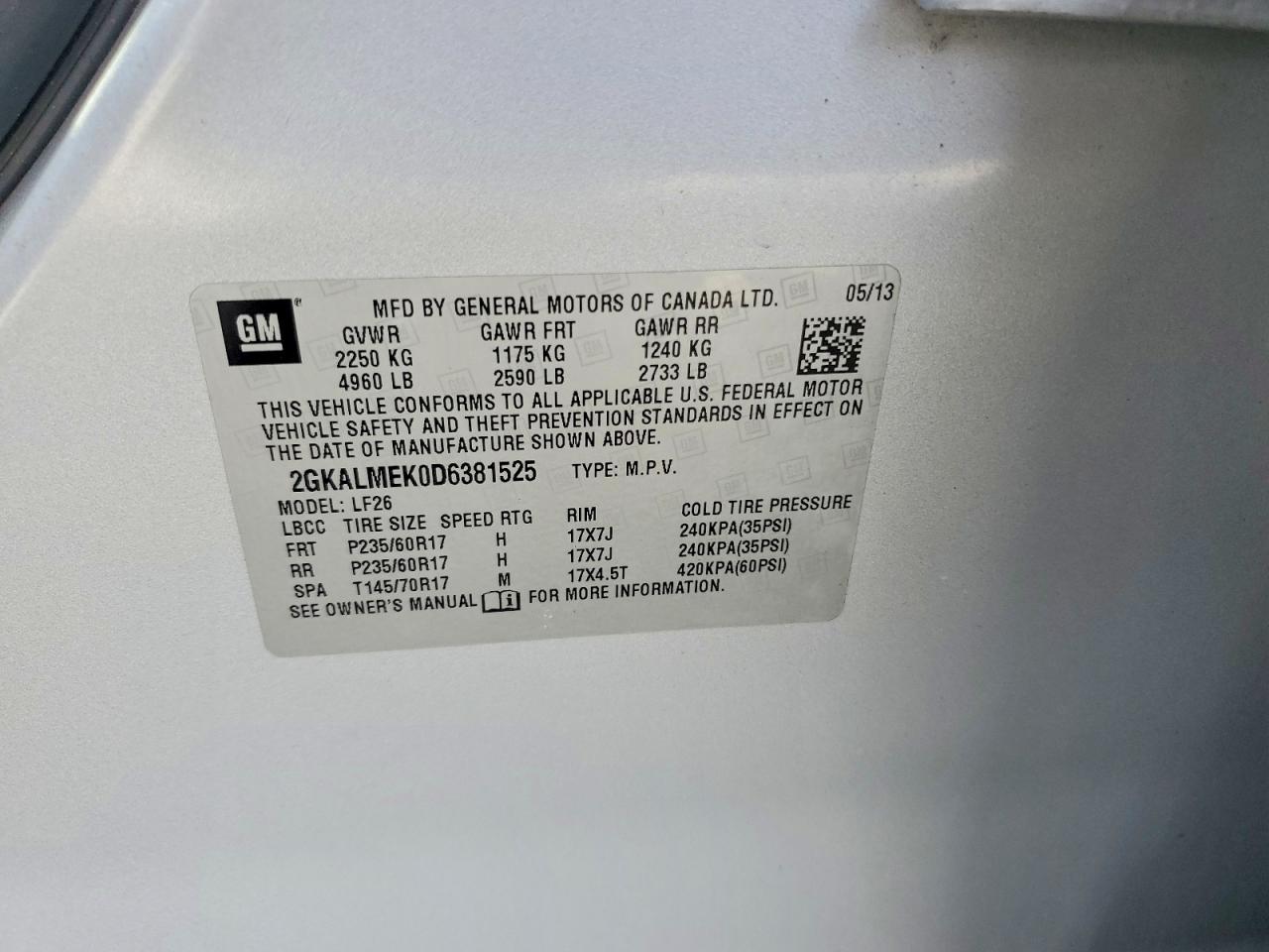 2013 GMC TERRAIN SLE photo 13