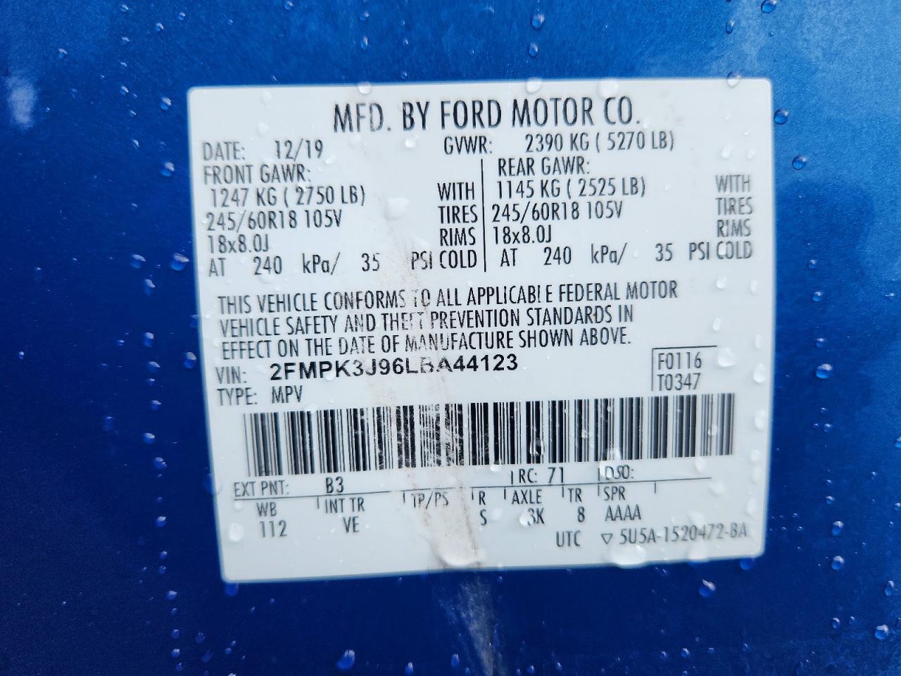 2020 FORD EDGE SEL photo 12