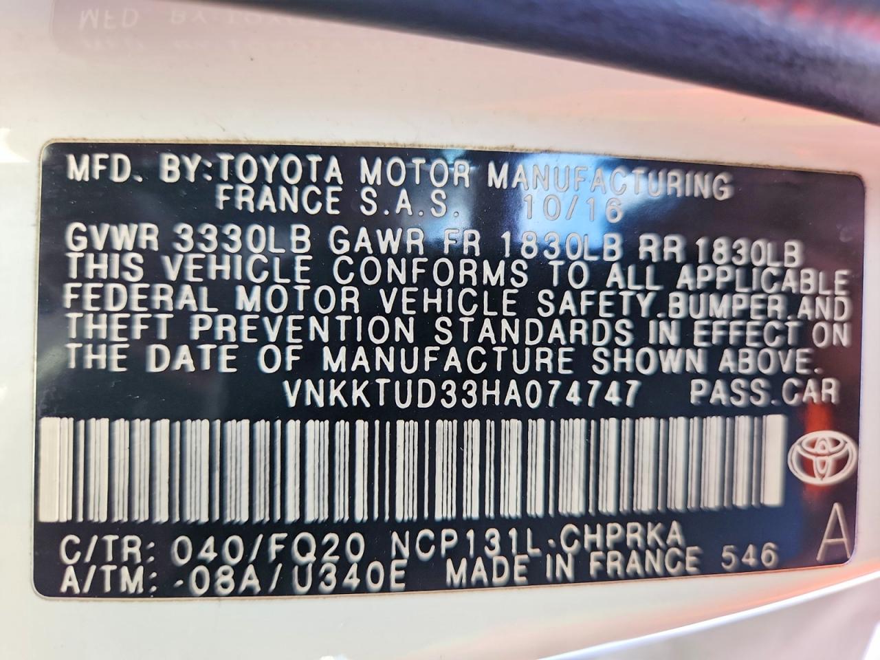 2017 TOYOTA YARIS 5-DOOR L FLEET photo 13