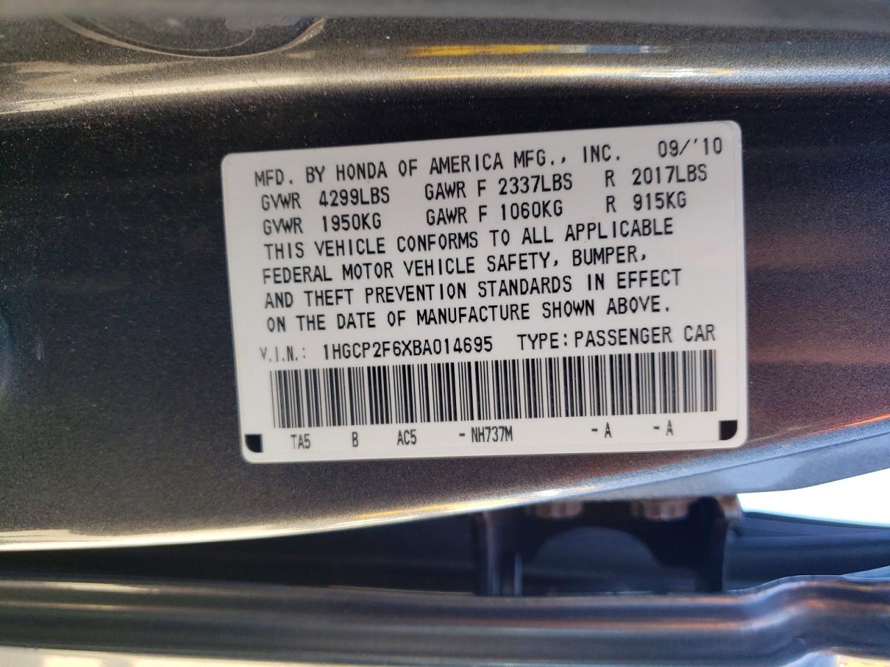 2011 HONDA ACCORD SE photo 23
