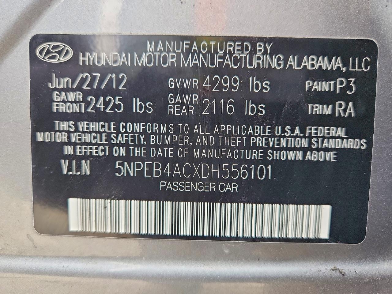 2013 HYUNDAI SONATA GLS photo 23