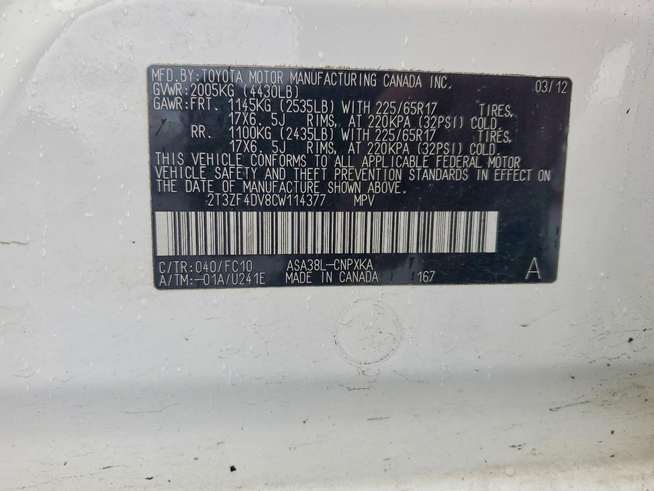 2012 TOYOTA RAV4 BASE photo 34