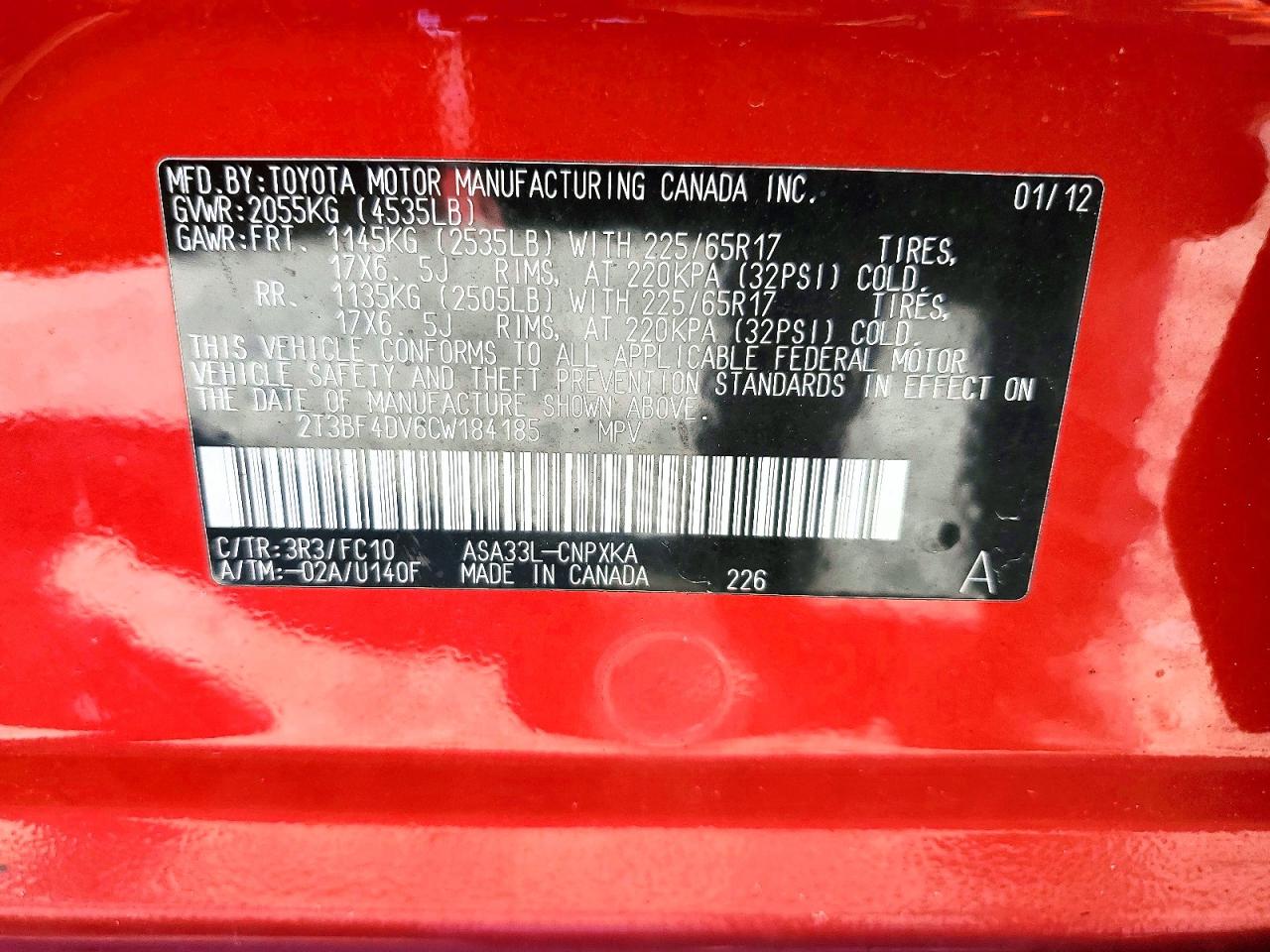 2012 TOYOTA RAV4 BASE photo 13