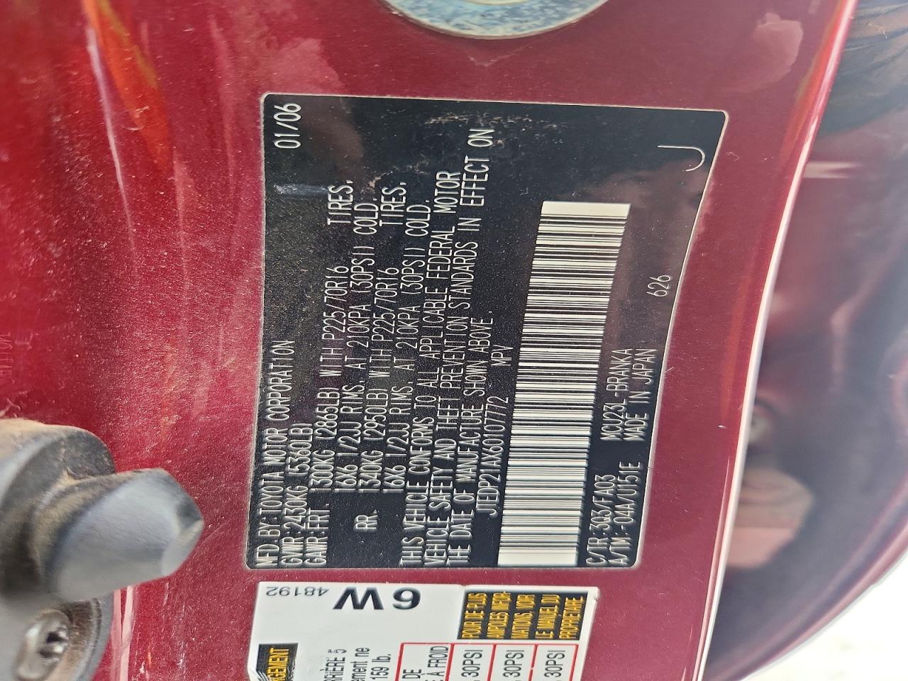 2006 TOYOTA HIGHLANDER BASE photo 40