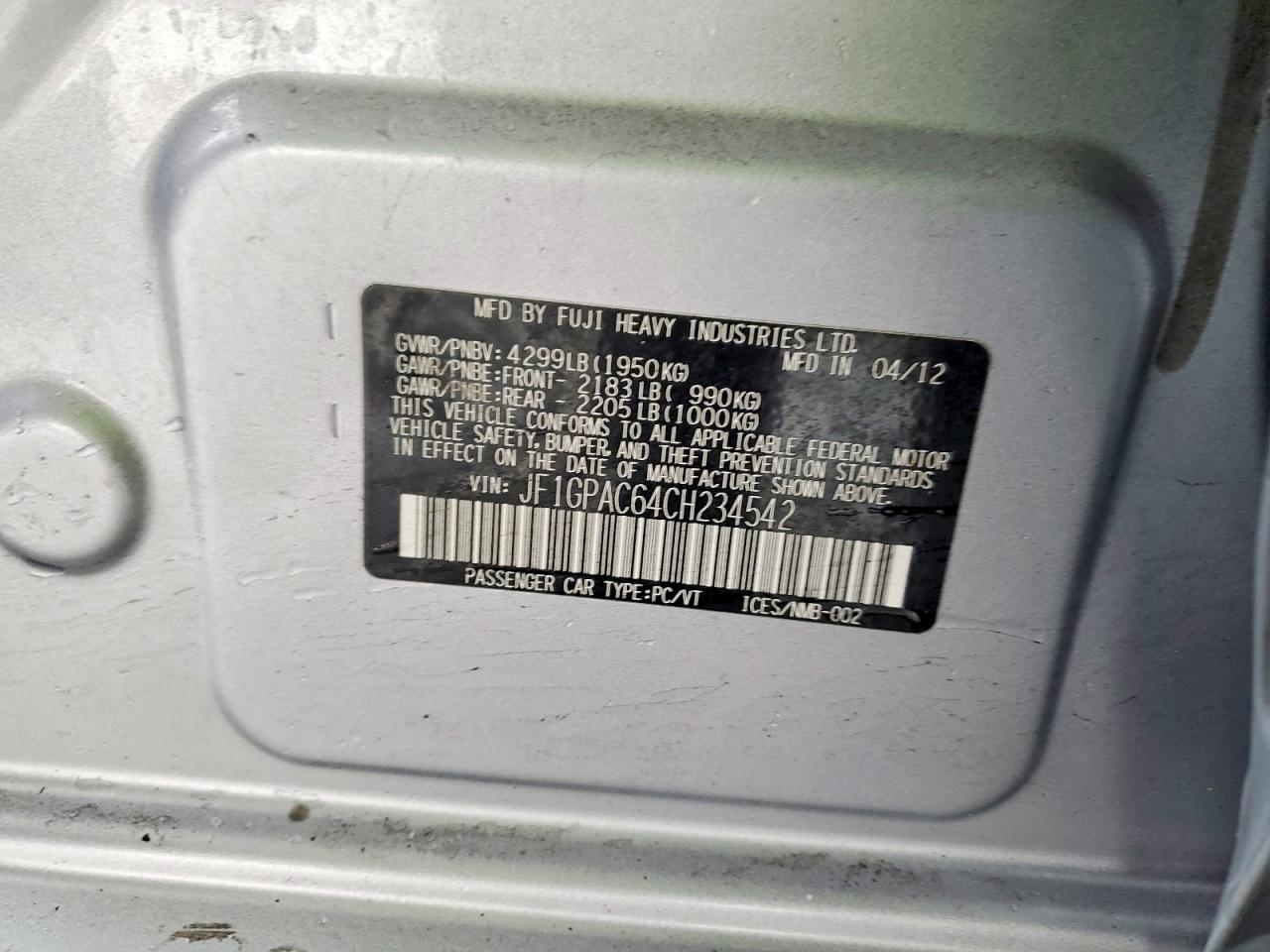 2012 SUBARU IMPREZA PREMIUM photo 13