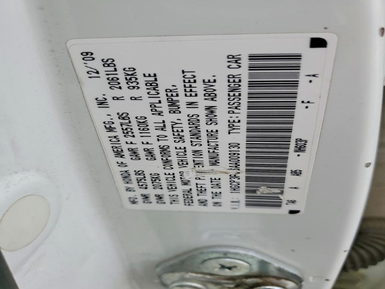 2010 HONDA ACCORD EXL photo 12