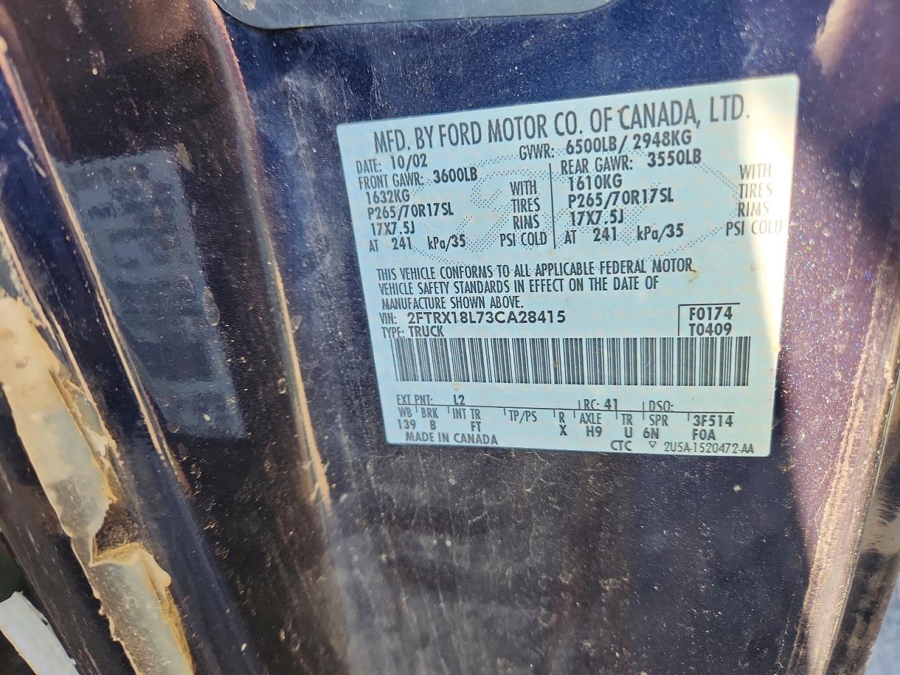 2003 FORD F150 photo 12