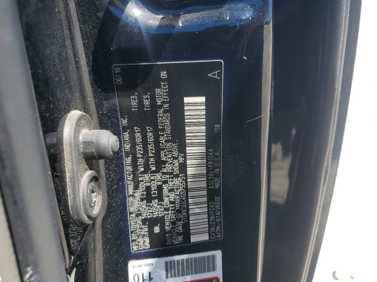 2016 TOYOTA SIENNA LE 8-PASSENGER photo 14