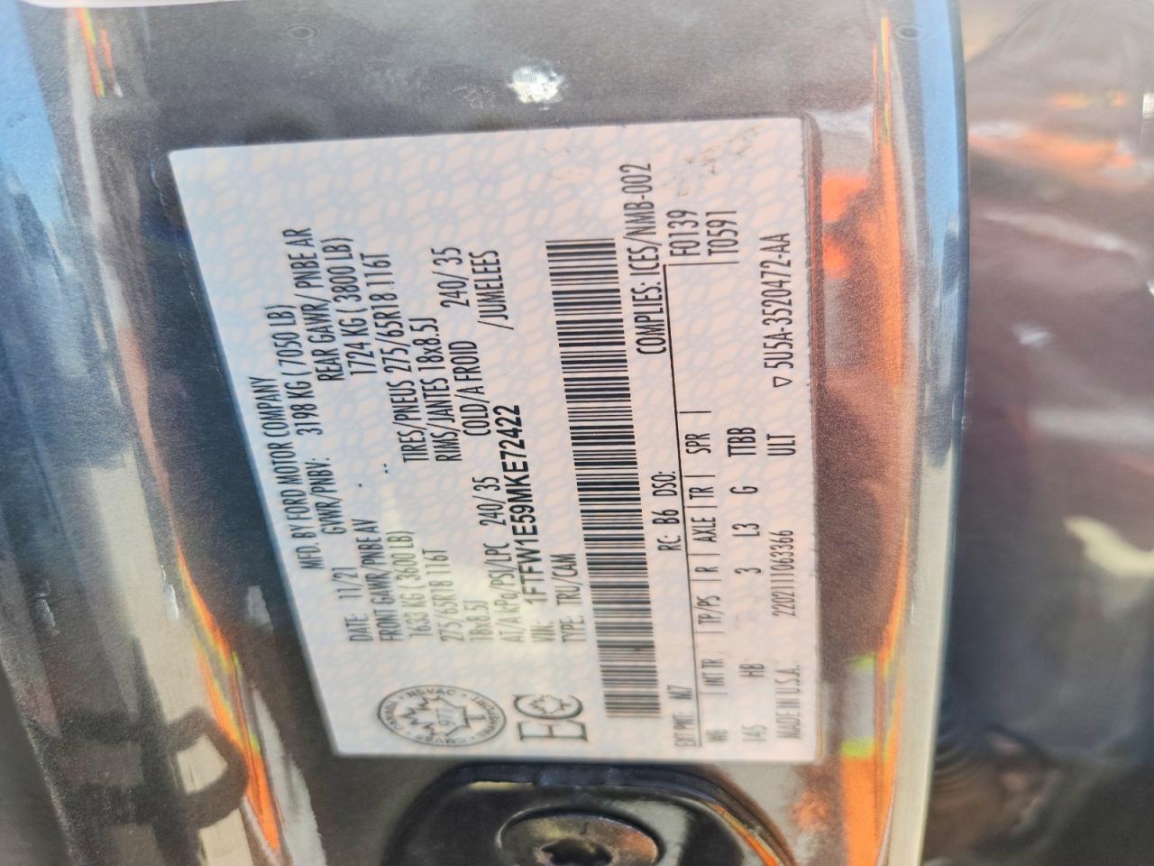 2021 FORD F150 SUPERCREW photo 12