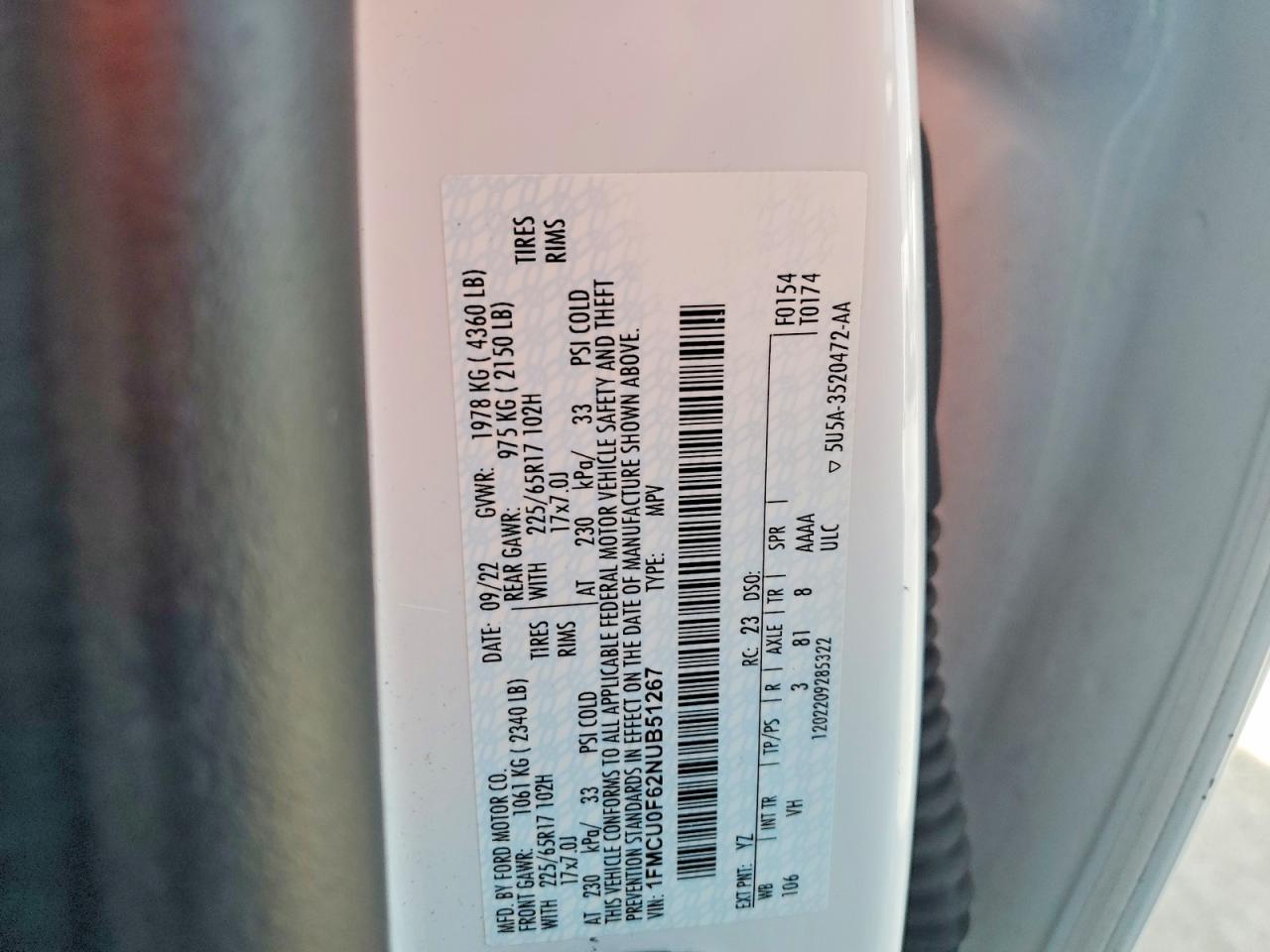 2022 FORD ESCAPE S photo 25