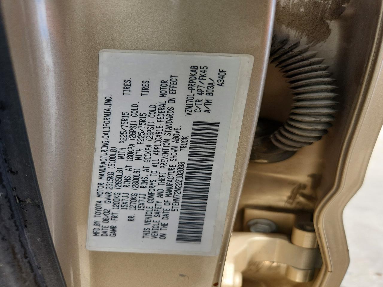 2002 TOYOTA TACOMA V6 photo 12