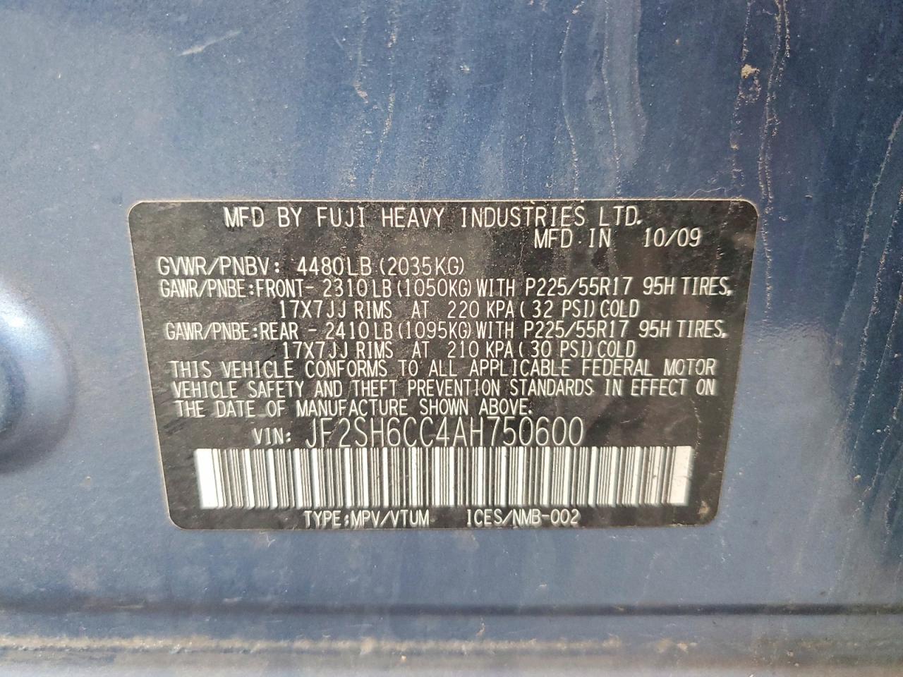 2010 SUBARU FORESTER photo 25
