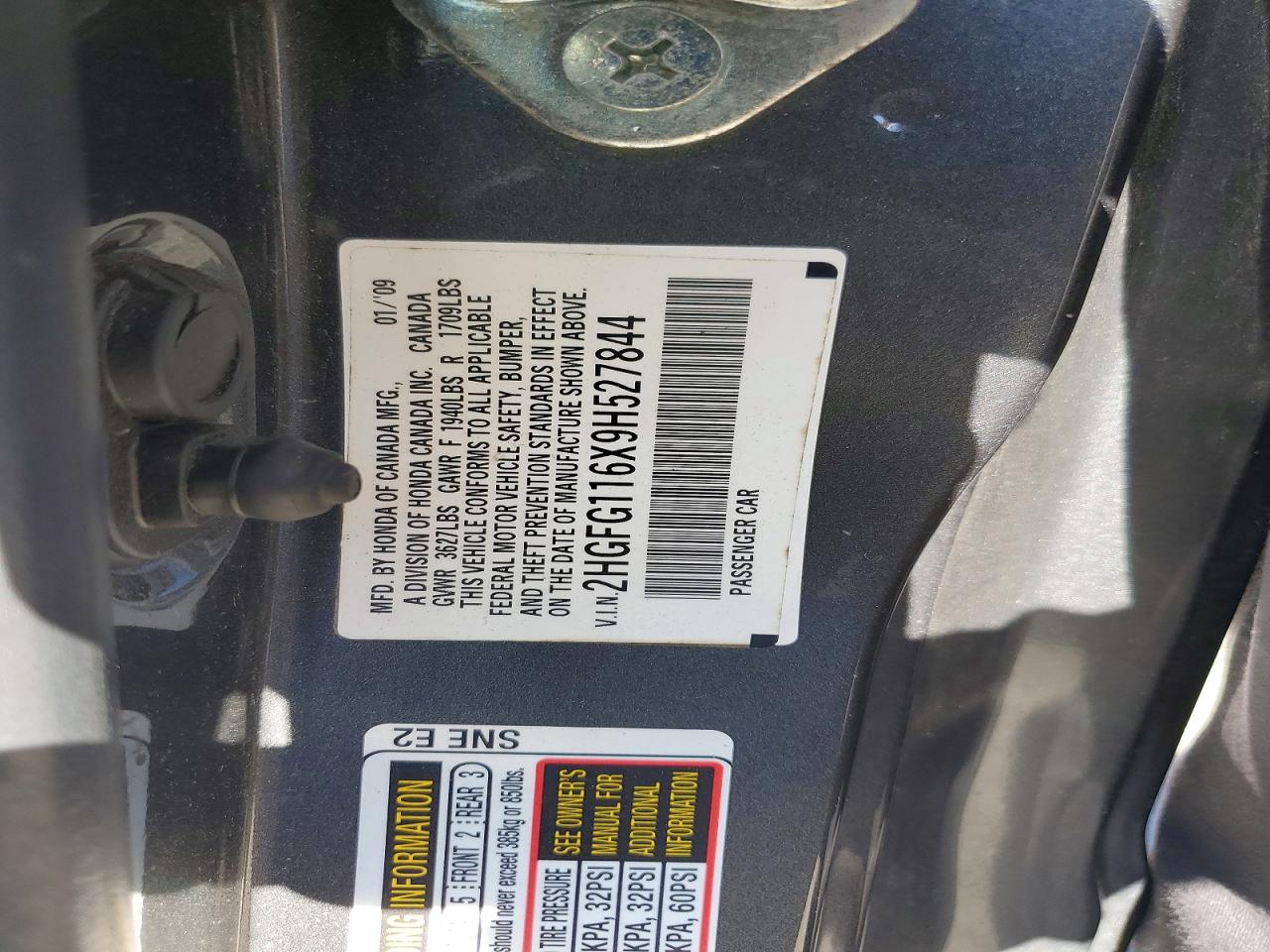 2009 HONDA CIVIC LX photo 23