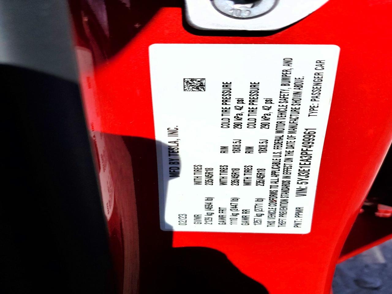 2023 TESLA MODEL 3 photo 12