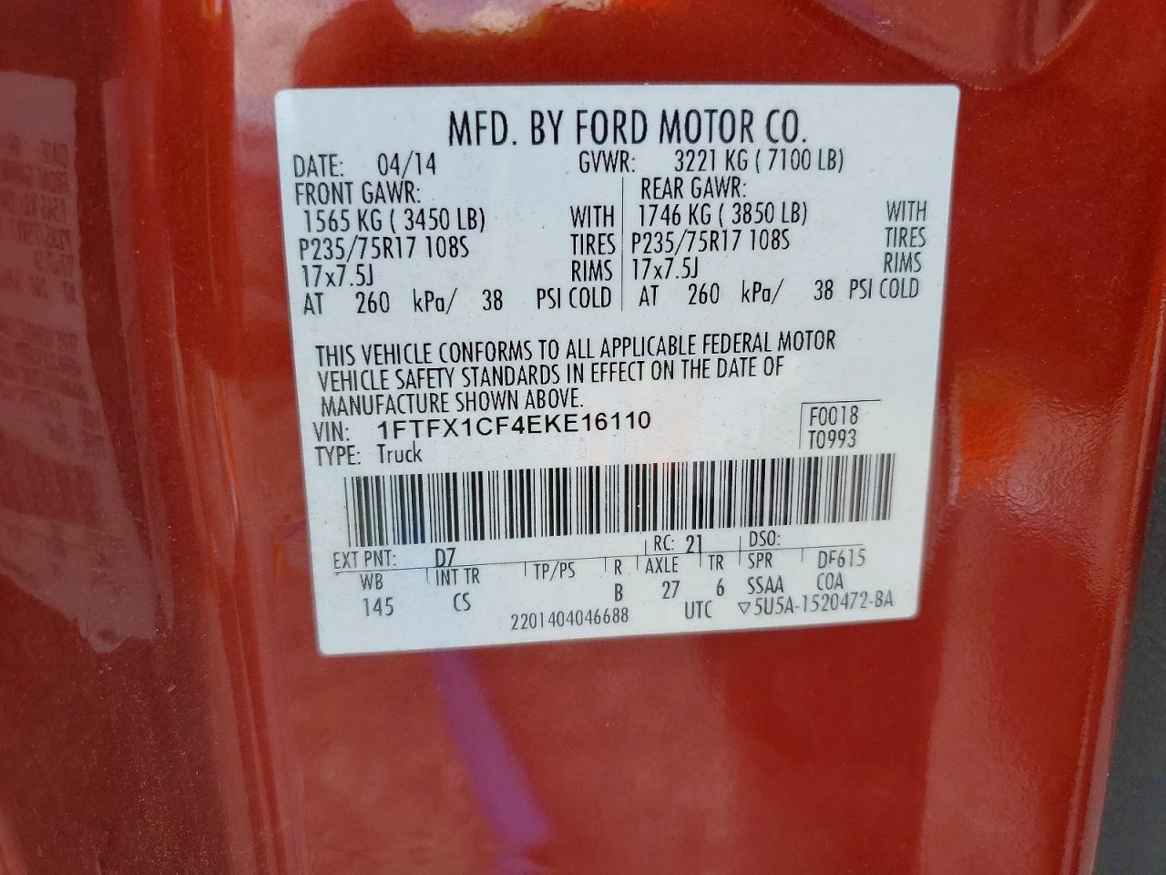 2014 FORD F150 SUPER CAB photo 23