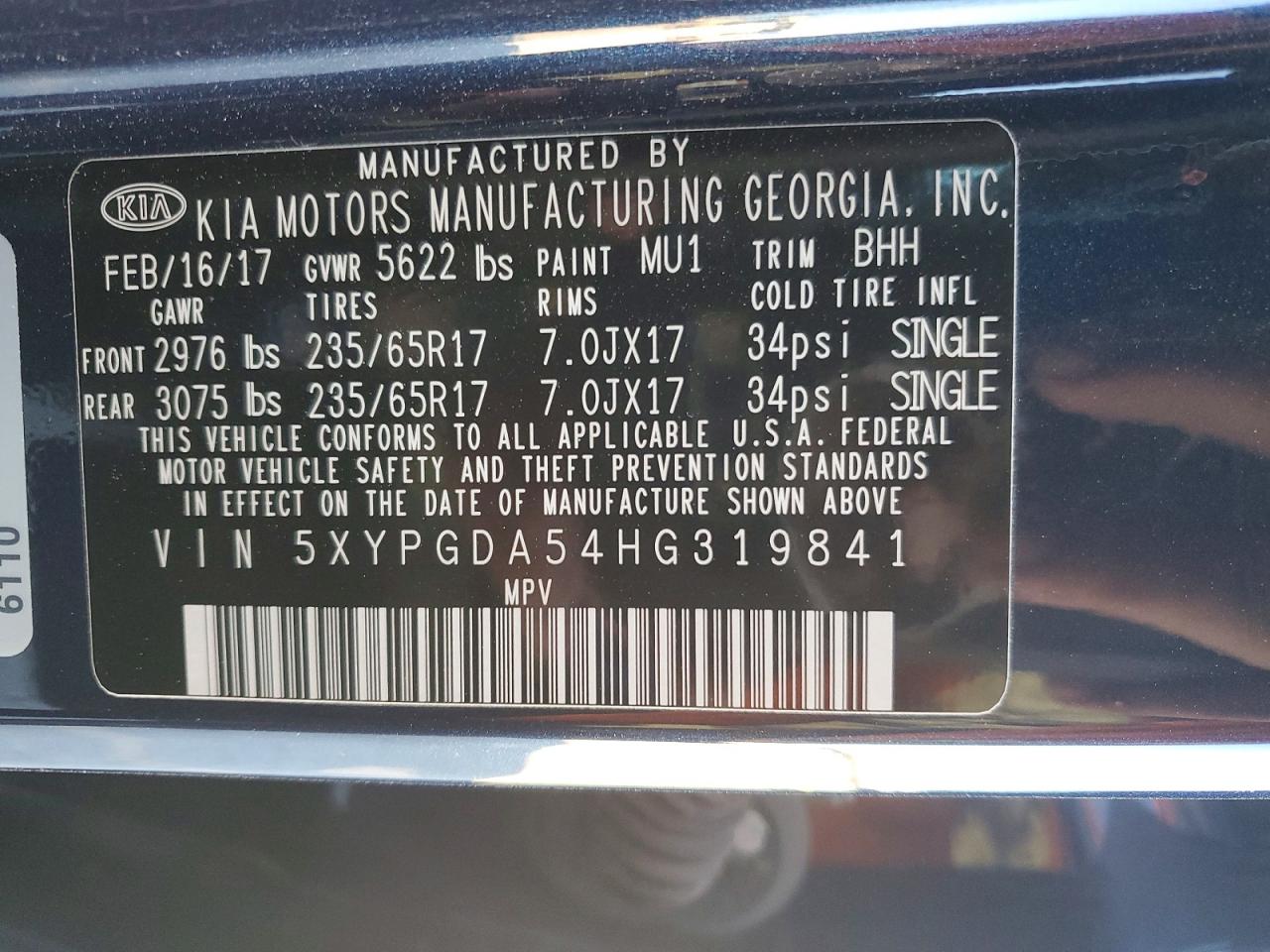 2017 KIA SORENTO LX V6 photo 37