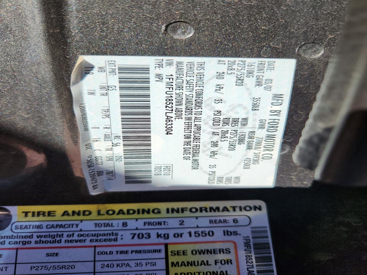 2007 FORD EXPEDITION EDDIE BAUER photo 13