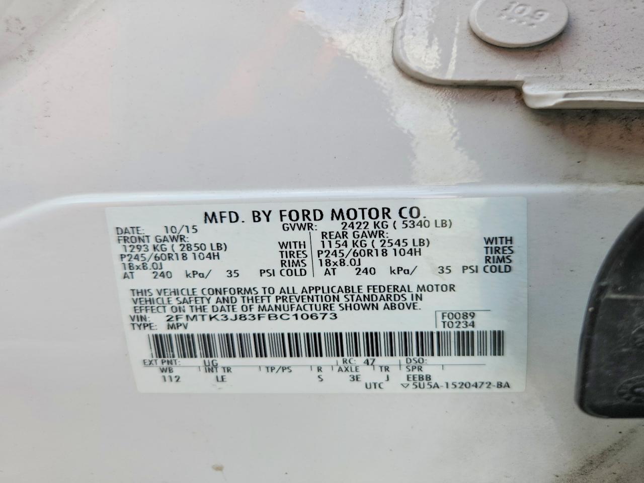 2015 FORD EDGE SEL photo 40