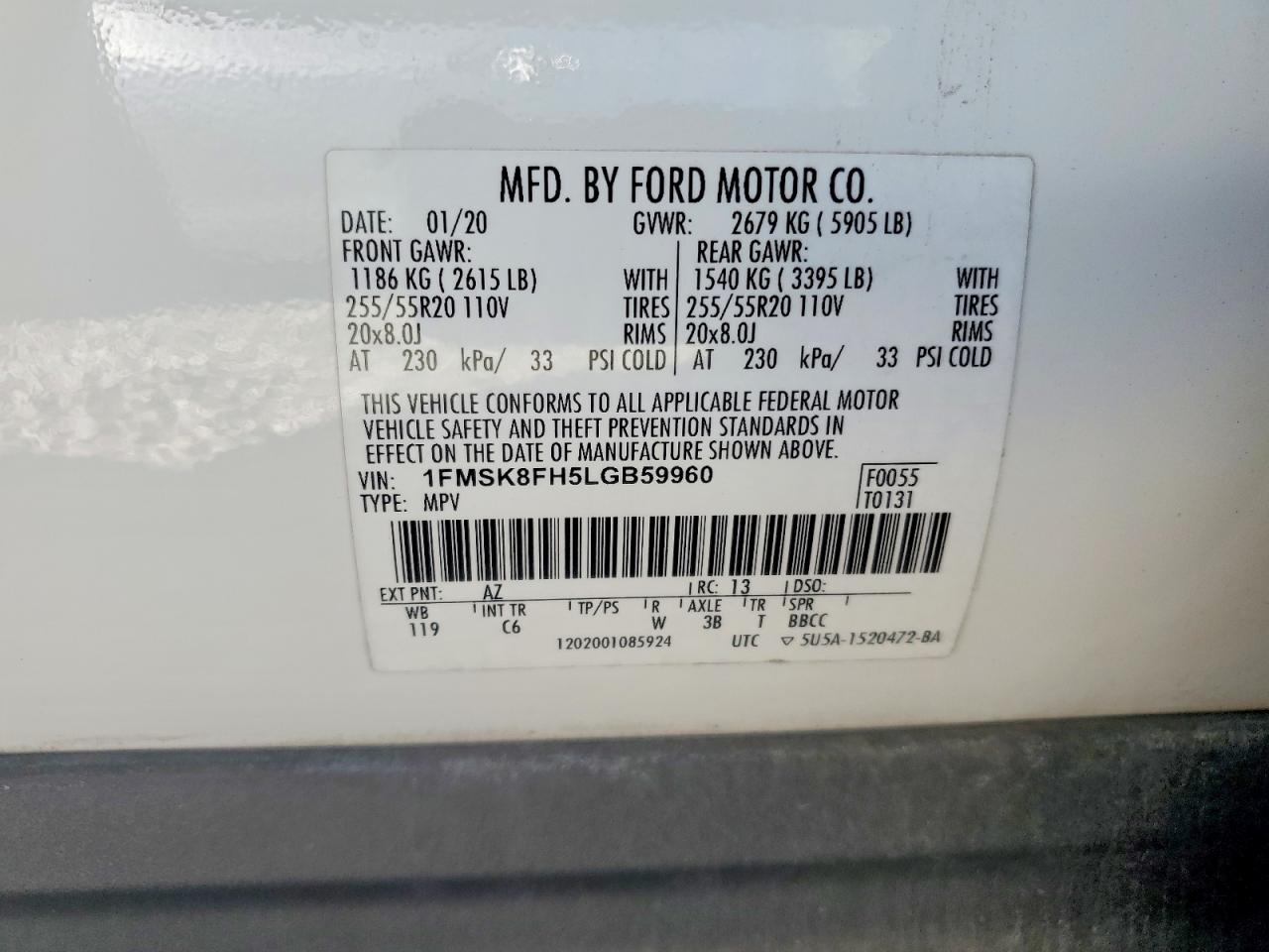 2020 FORD EXPLORER LIMITED photo 37