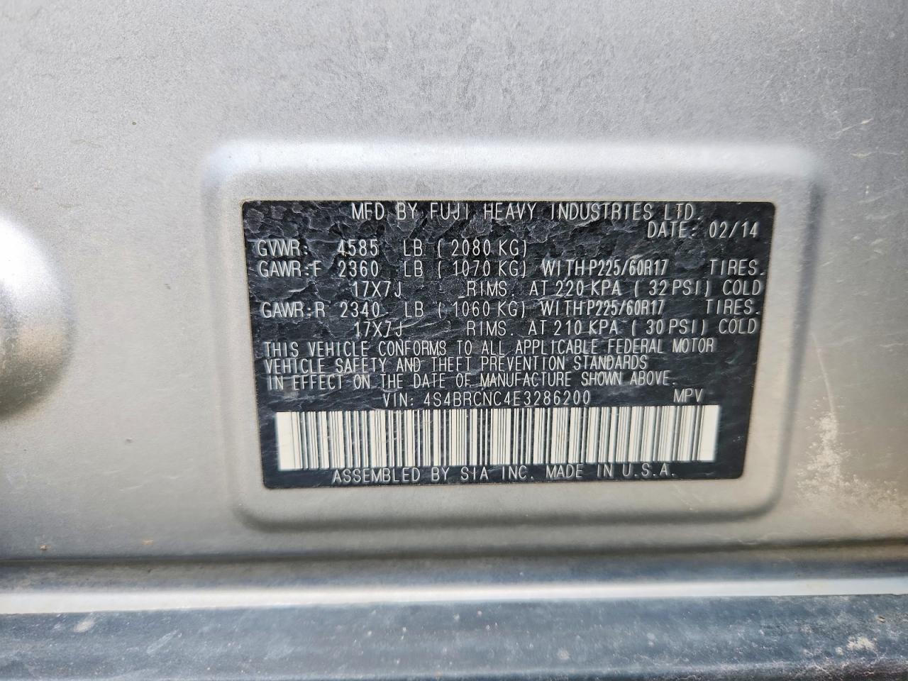 2014 SUBARU OUTBACK 2.5I LIMITED photo 12