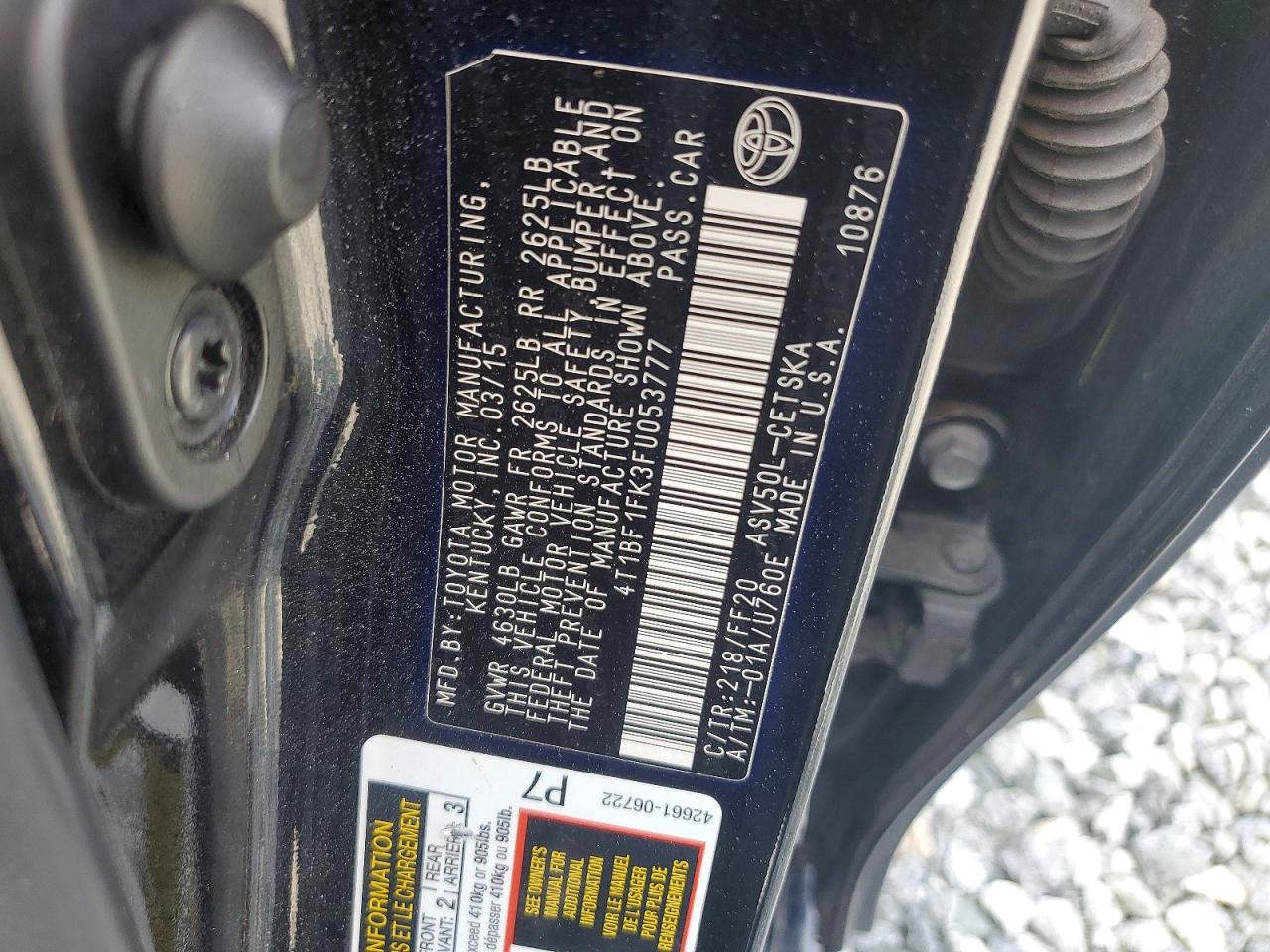 2015 TOYOTA CAMRY SE photo 12