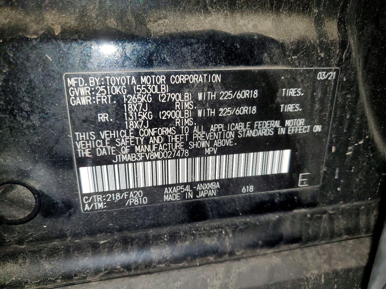 2021 TOYOTA RAV4 PRIME SE photo 13