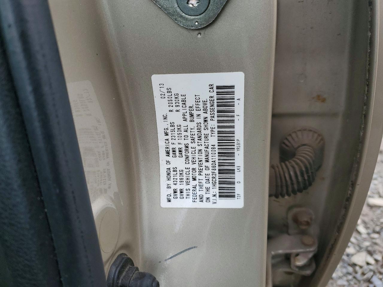 2013 HONDA ACCORD EXL photo 13