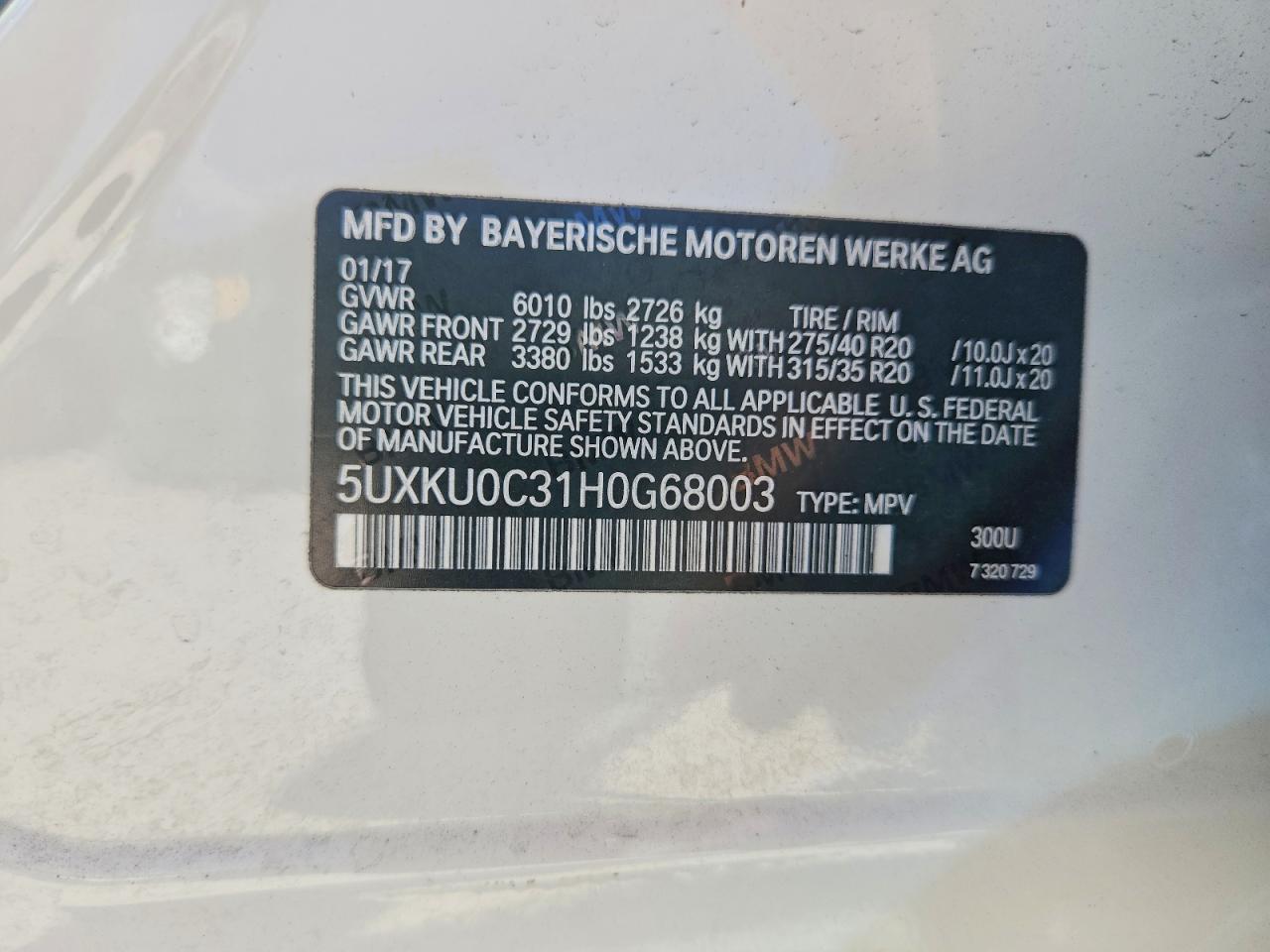 2017 BMW X6 SDRIVE35I photo 13
