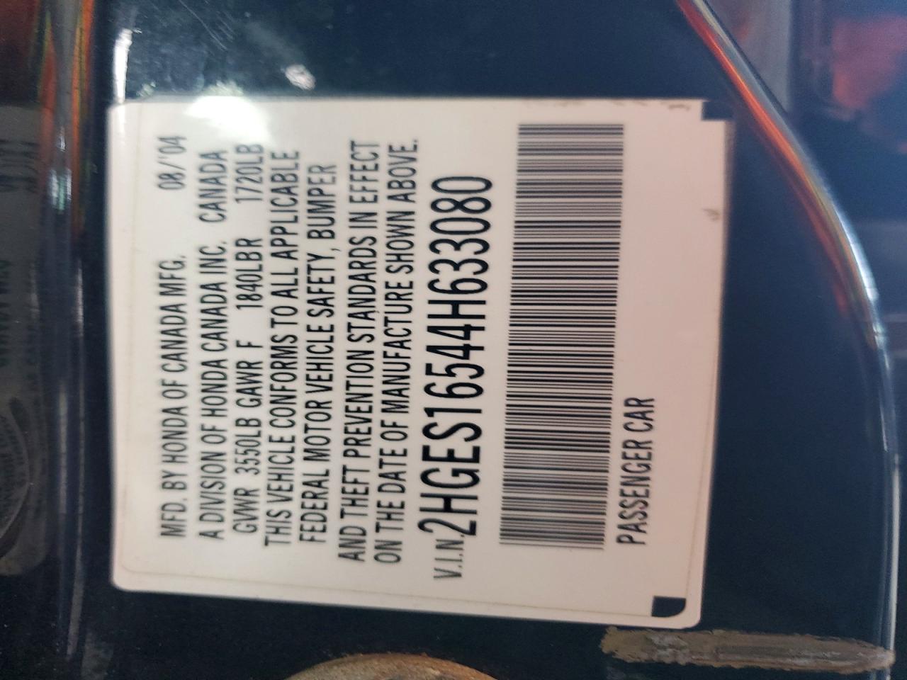 2004 HONDA CIVIC LX photo 13