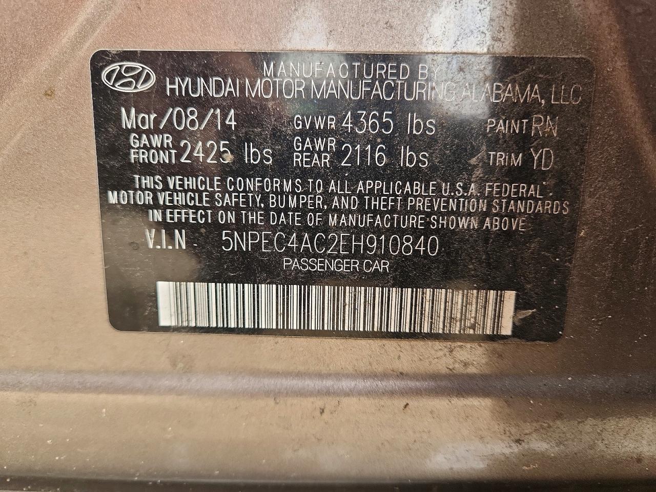 2014 HYUNDAI SONATA LIMITED photo 23