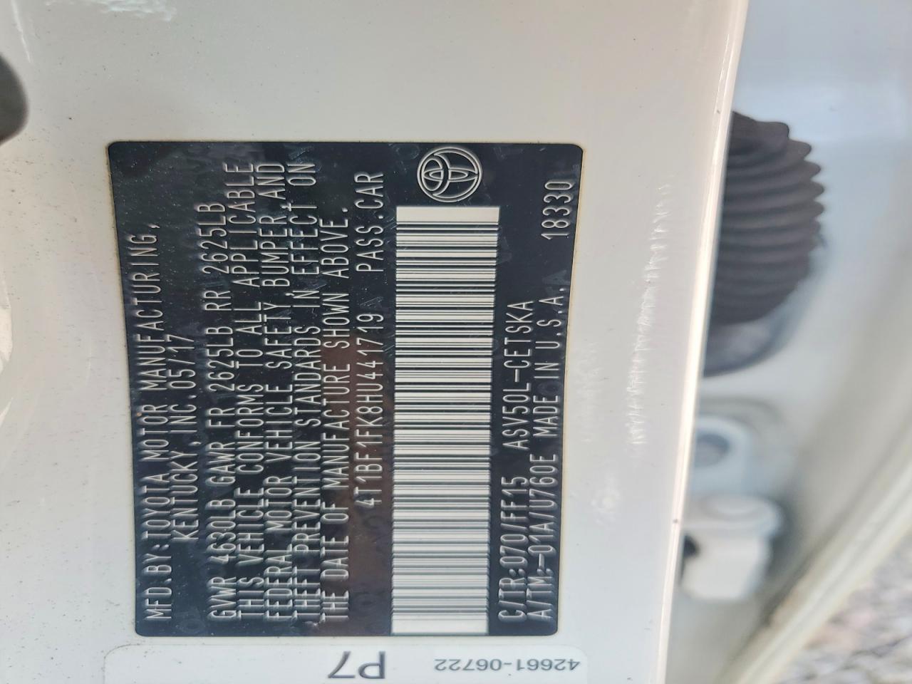 2017 TOYOTA CAMRY SE photo 37
