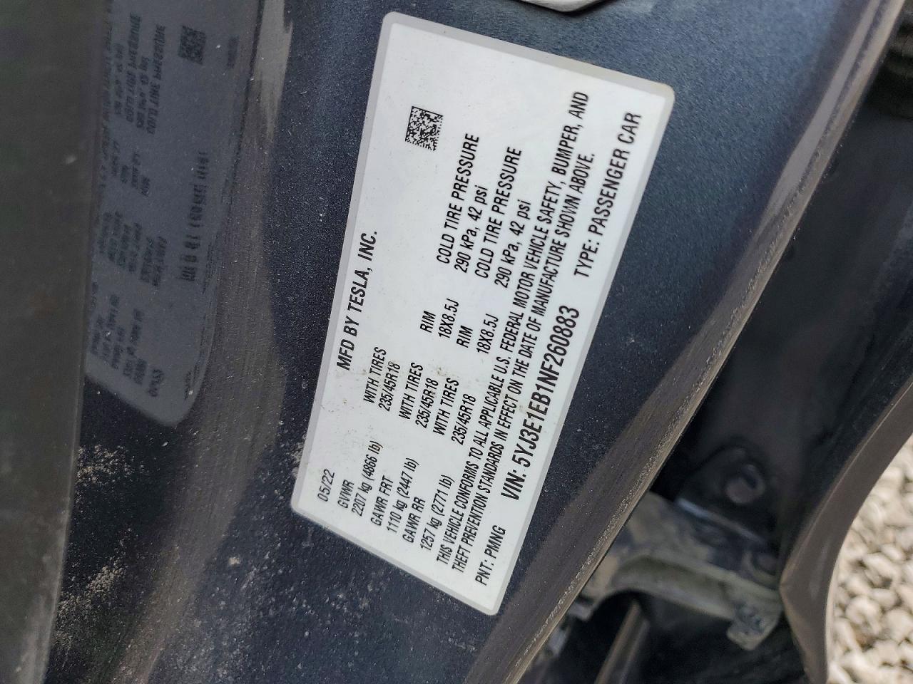 2022 TESLA MODEL 3 photo 12