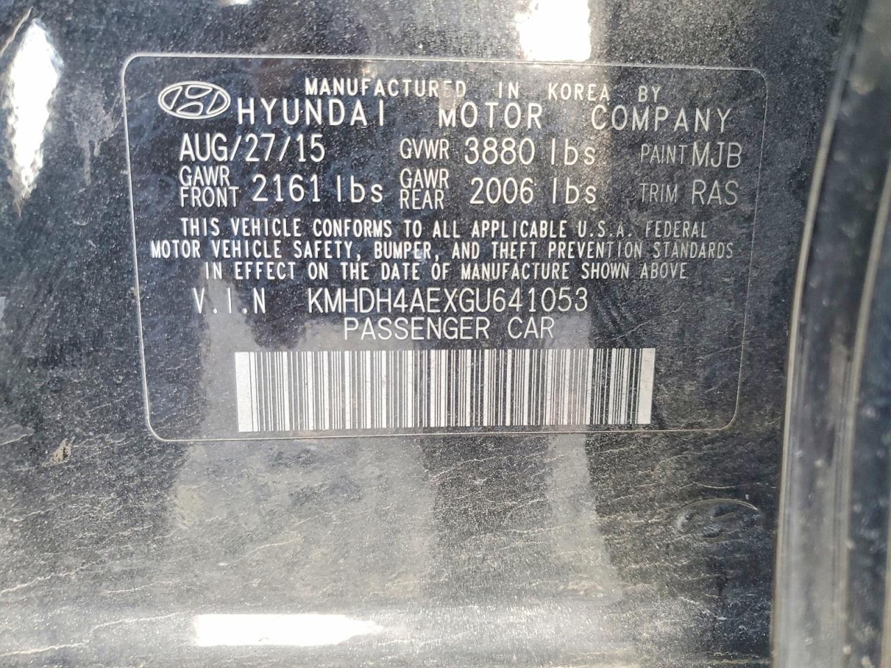 2016 HYUNDAI ELANTRA SE photo 23