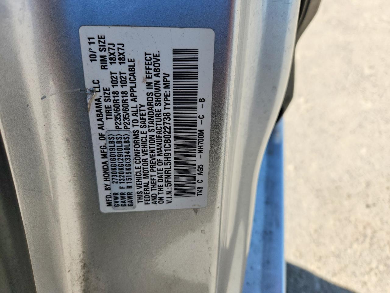 2012 HONDA ODYSSEY TOURING photo 27