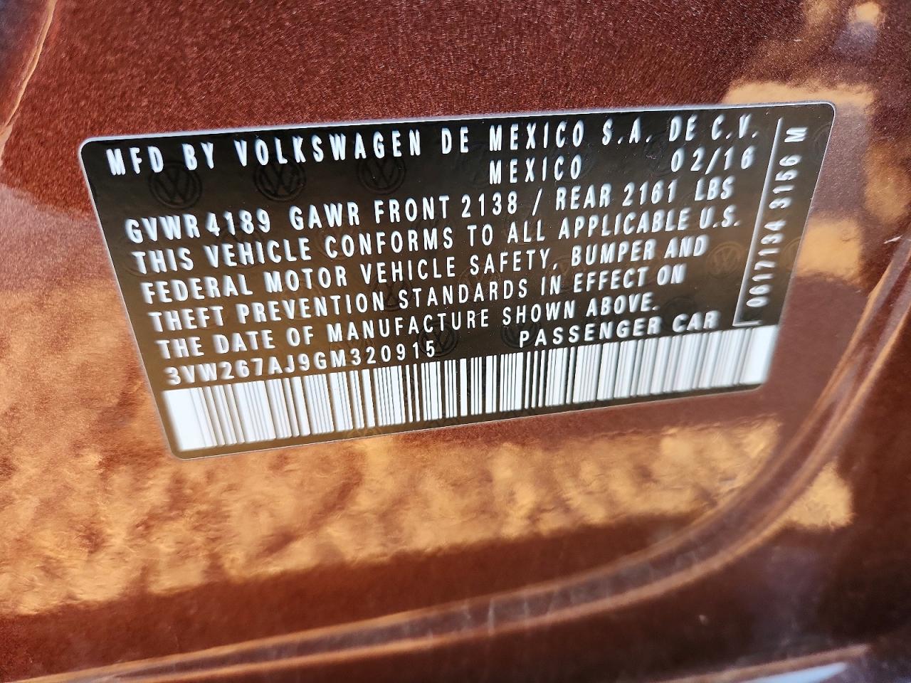 2016 VOLKSWAGEN JETTA S photo 12