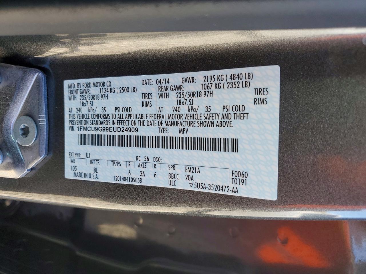 2014 FORD ESCAPE SE photo 23