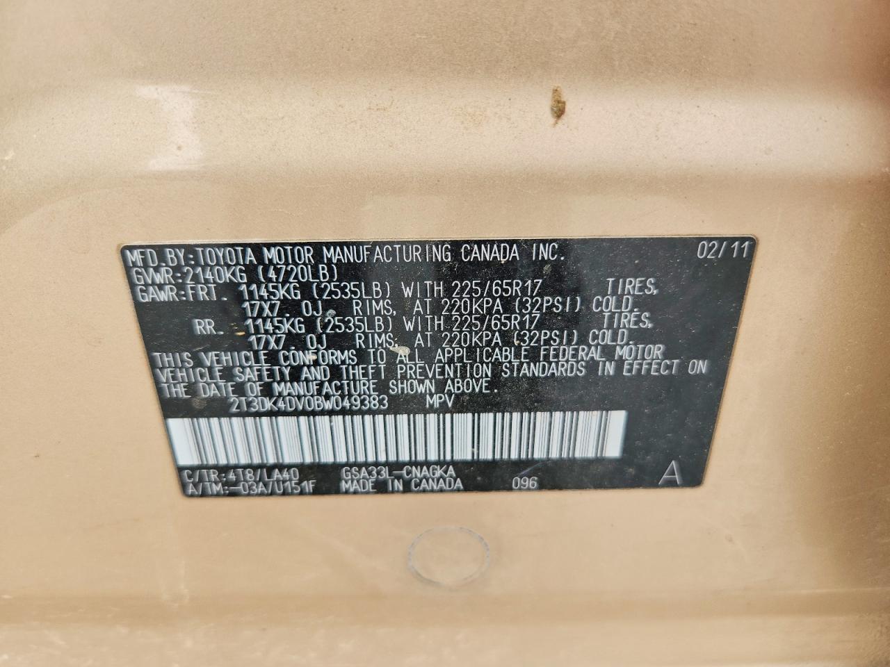 2011 TOYOTA RAV4 LIMITED photo 25