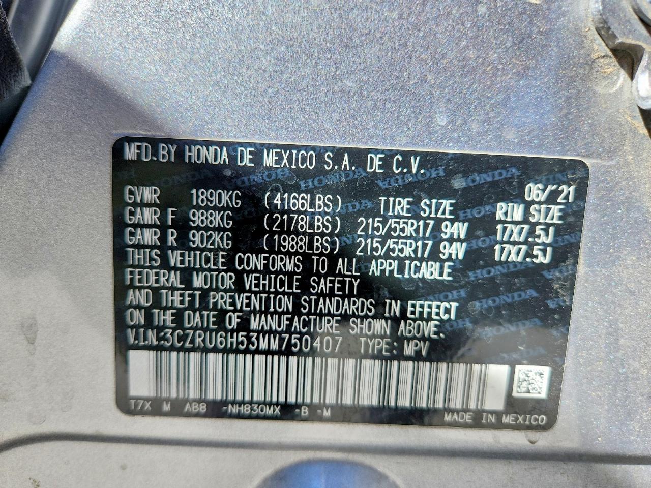 2021 HONDA HR-V EX photo 25