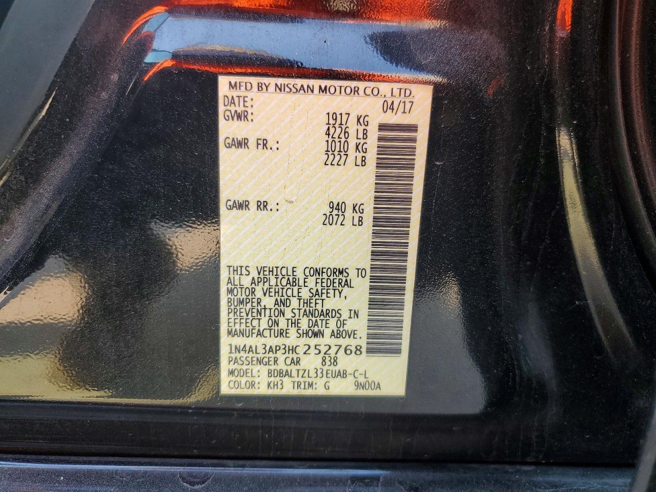 2017 NISSAN ALTIMA 2.5 SL photo 34