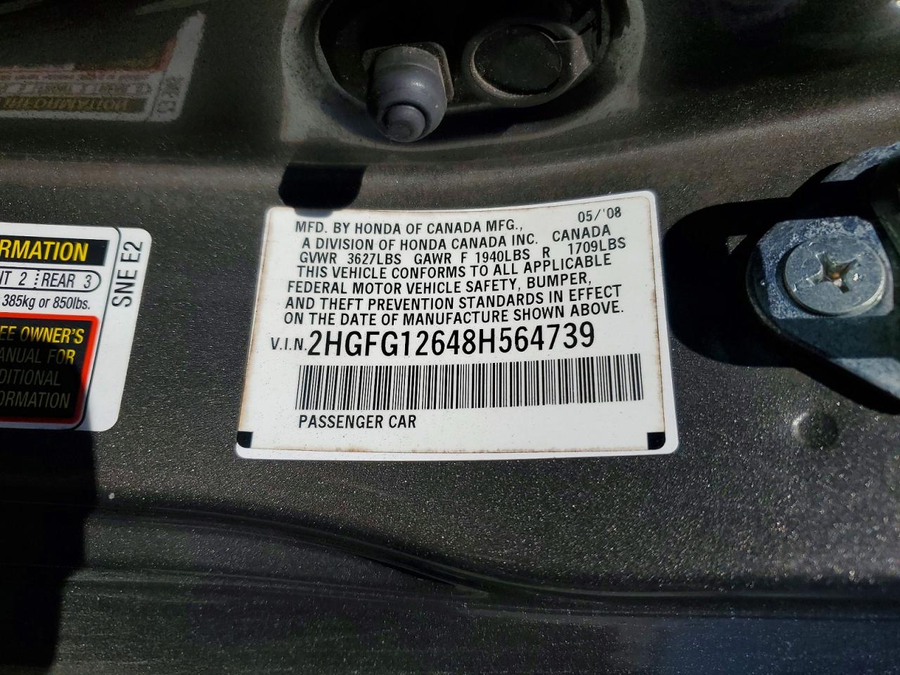 2008 HONDA CIVIC LX photo 25