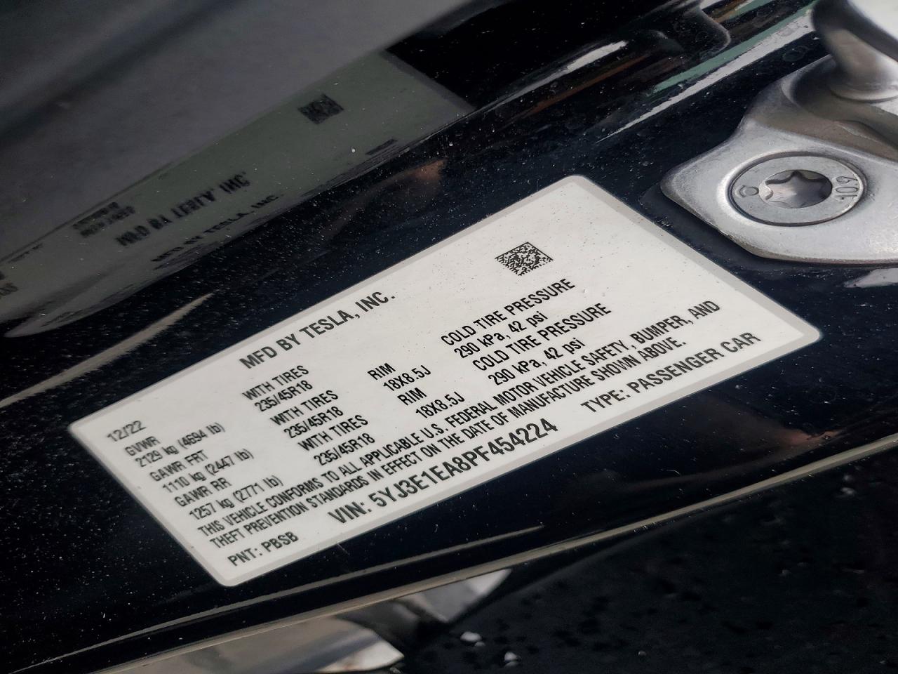 2023 TESLA MODEL 3 photo 23