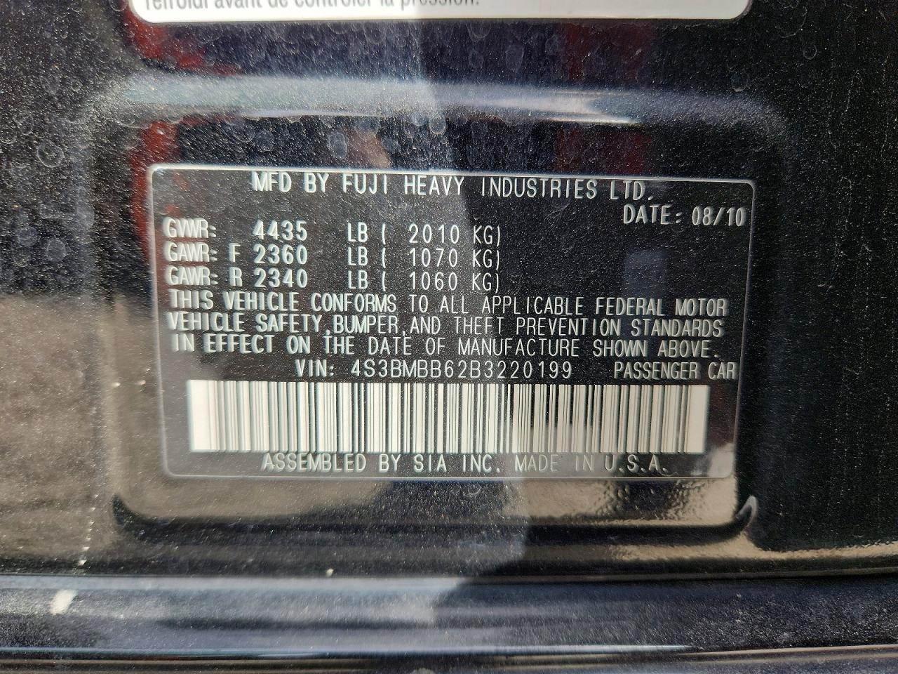 2011 SUBARU LEGACY 2.5I PREMIUM photo 13