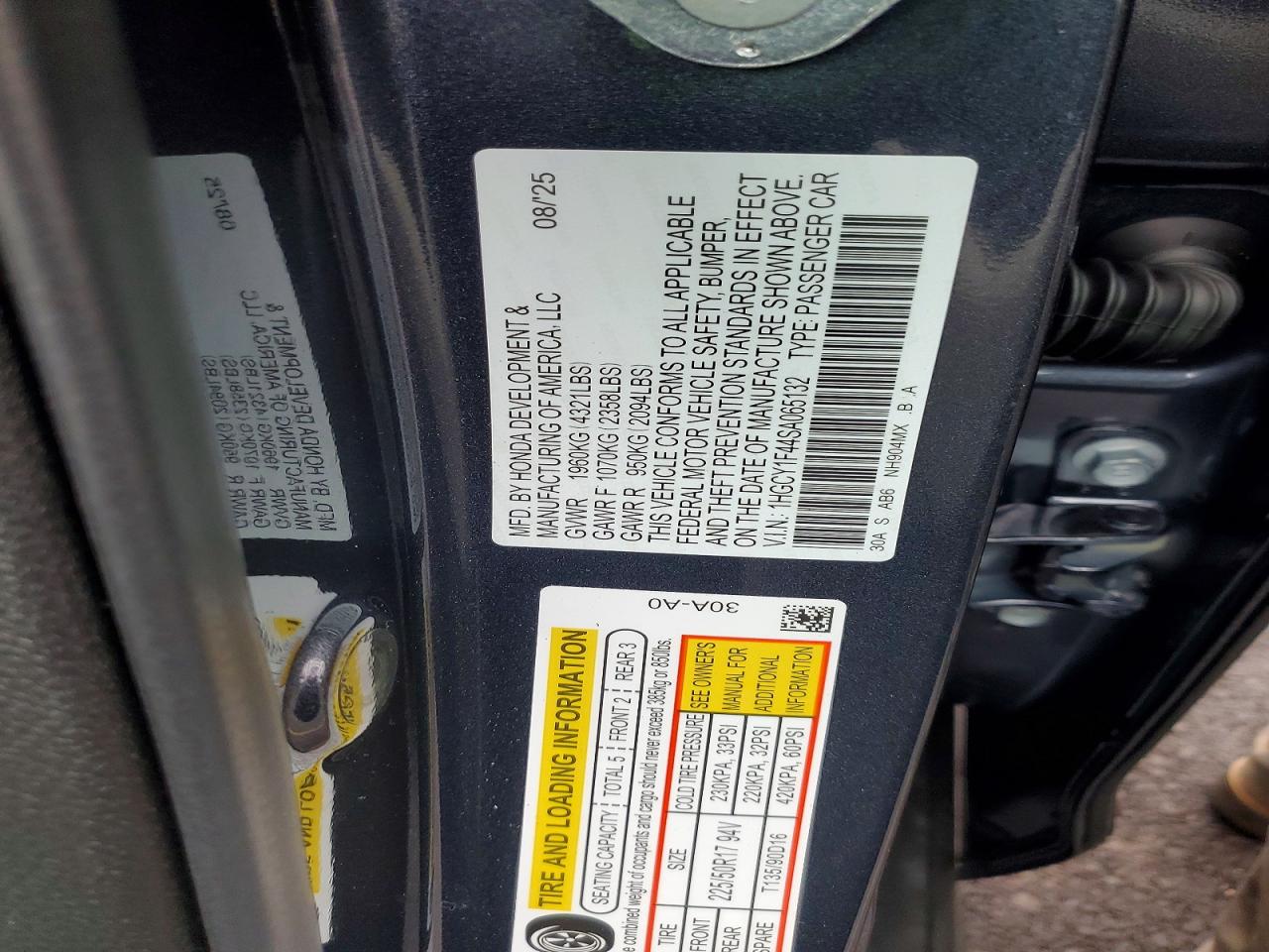 2025 HONDA ACCORD SE photo 12