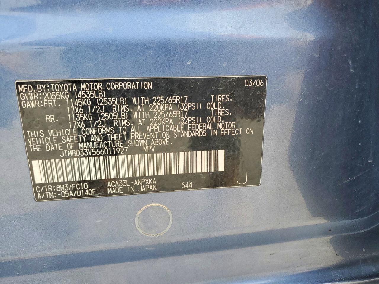 2006 TOYOTA RAV4 BASE photo 13