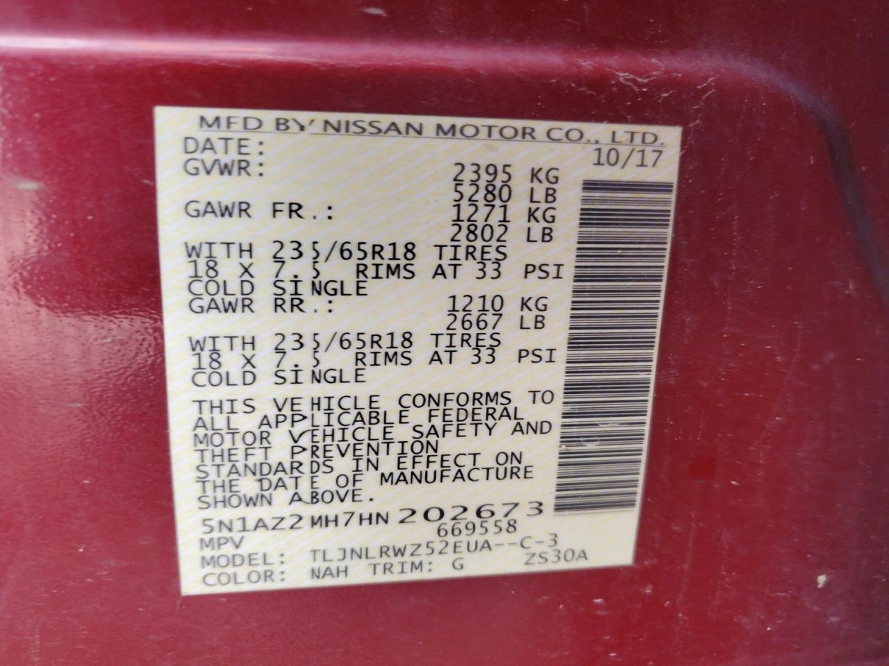 2017 NISSAN MURANO SL photo 13