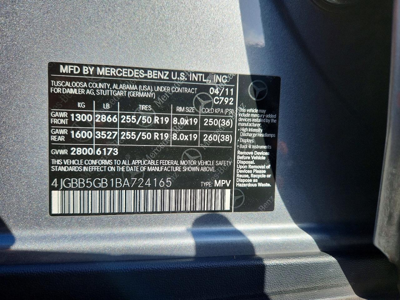 2011 MERCEDES-BENZ ML 350 photo 25