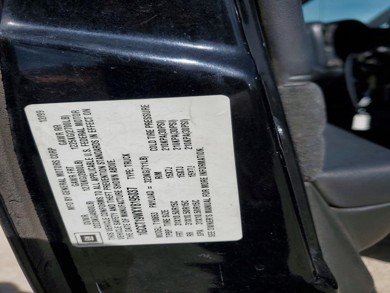 2000 CHEVROLET S TRUCK S10 photo 12