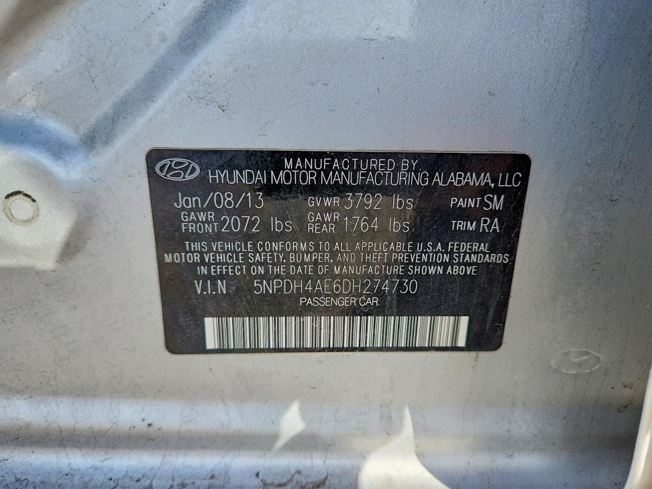 2013 HYUNDAI ELANTRA GLS photo 23