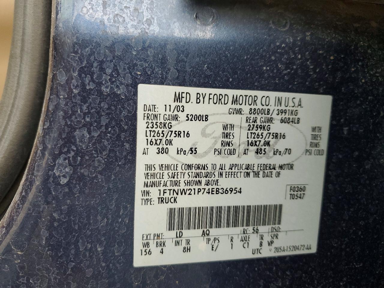 2004 FORD F250 SUPER DUTY photo 12