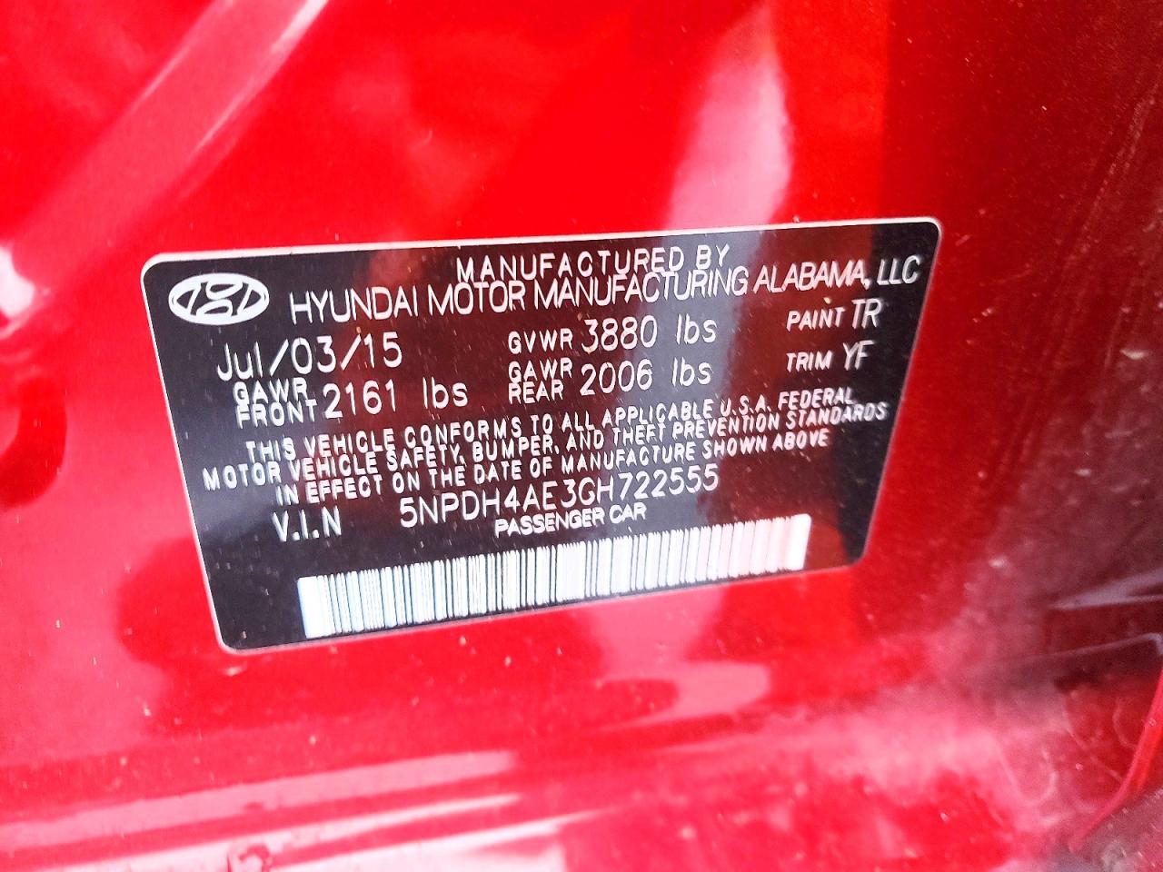 2016 HYUNDAI ELANTRA SE photo 23